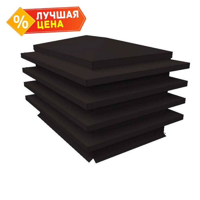 Дымник на трубу елка 955х535мм 0,5 PurLite Matt 9005 черный