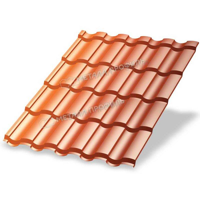 Металлочерепица Металл-Профиль Монтекристо-XL 0,5 AGNETA® Copper/Copper/Медный/Медный - фото №1